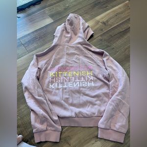 Kittenish pink cropped hoodie